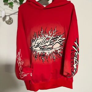 Hell Star Record Red Double Graphic Hoodie